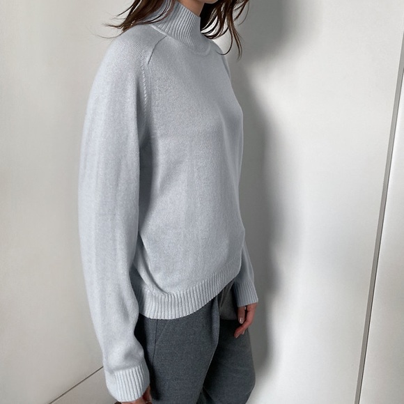 Aritzia Babaton Perry Wool Turtleneck Light Blue - Picture 3 of 10